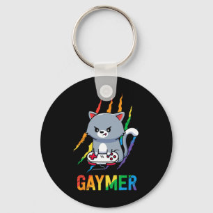 Porte-clés Chemise de fierté de chat Lgbt Gaymer Arc-en-ciel