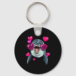 Porte-clés Chemise de la Saint-Valentin dauphin Cœur Animal m
