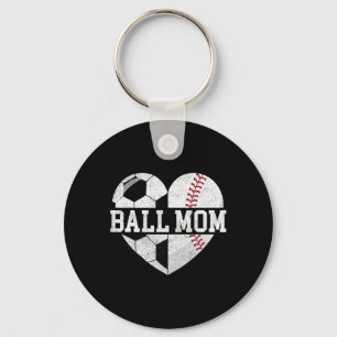Porte-clés Chemise de Maman de Ballon Cœur Drôle Baseball Foo