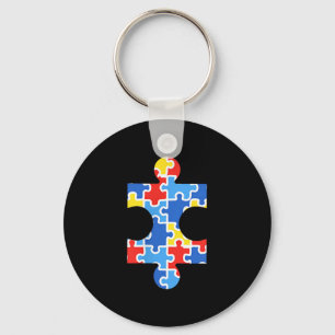 Porte-clés Chemise de poche à pièce de puzzle de sensibilisat