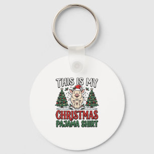 Porte-clés Chemise de pyjama de Noël Cochon Mignon Vacances V
