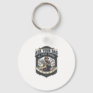 Porte-clés Chemise de réparation de papa de la fête des pères
