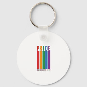 Porte-clés Chemise de typographie arc-en-ciel du mois de la f