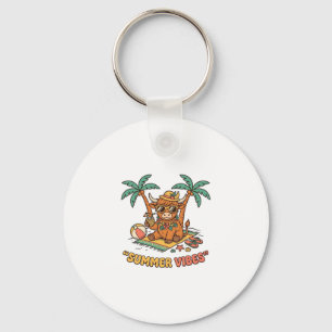 Porte-clés Chemise de vacances à la plage de vache des Highla