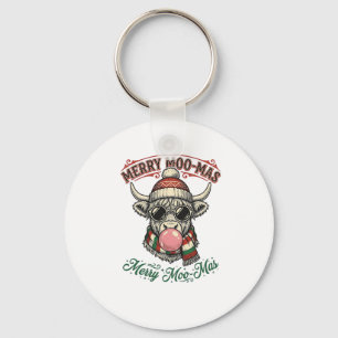 Porte-clés Chemise de vache de Noël Mignonne Haute Terre Pun