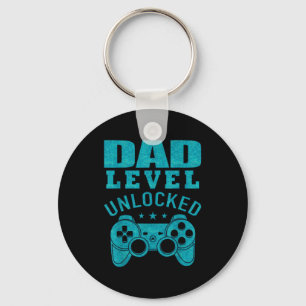 Porte-clés Chemise drôle de nouveau papa niveau papa débloqué