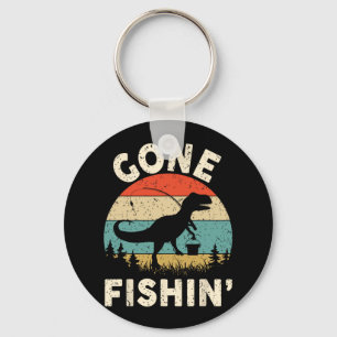 Porte-clés Chemise drôle Gone Fishing pour hommes femmes jeun