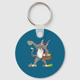 Porte-clés Chemise Fille Chat Lapin Pâques Dabbing