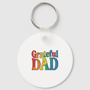 Porte-clés Chemise Grateful Dad Vintage Rainbow Typography_1