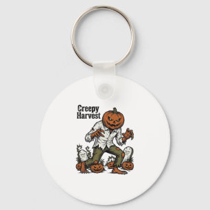Porte-clés Chemise Halloween Vintage Monstre Tête de Citrouil