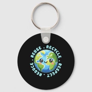 Porte-clés Chemise jour des terres Réduire Réutiliser Recycle