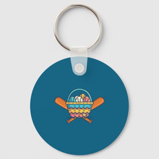 Porte-clés Chemise Panier de Pâques Batte de Baseball Basebal (Recto)