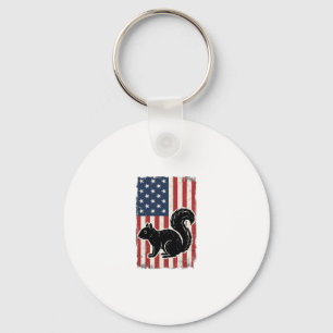 Porte-clés Chemise patriotique écureuil drapeau américain vin