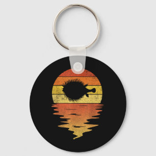 Porte-clés Chemise Poisson-Lune Rétro Coucher de Soleil 70s V
