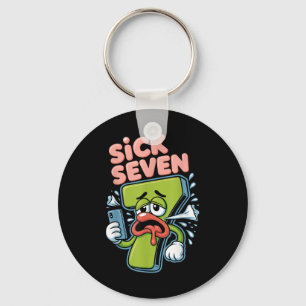 Porte-clés Chemise Sick Seven Meme Six Sept Jeu de mots drôle