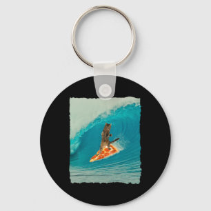 Porte-clés Chemise Surf Cat Kitty Faisant Du Surf Avec Une Pi