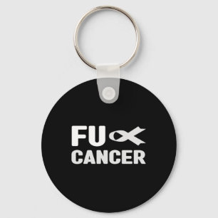Porte-clés Chemise T Cancer Fu - Ruban Blanc, Cancer Du Poumo