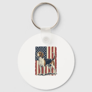 Porte-clés Chemise vectorielle vintage Hound Dog Patriotic Fl