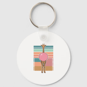 Porte-clés Chemise vintage girafe bubble gum gravure Design_1
