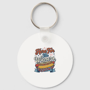 Porte-clés Chemise vintage hot dog Here For The Wieners_1