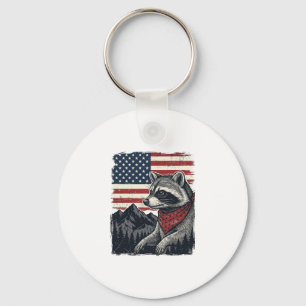 Porte-clés Chemise vintage patriotique Raccoon Mountain Flag