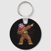 Porte-clés Chemises Bigfoot 4 juillet Sasquatch Drapeau Améri (Recto)