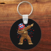 Porte-clés Chemises Bigfoot 4 juillet Sasquatch Drapeau Améri (Recto)