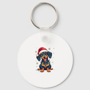 Porte-clés Chemises de Noël de l'arbre de chiens de teckel Ca