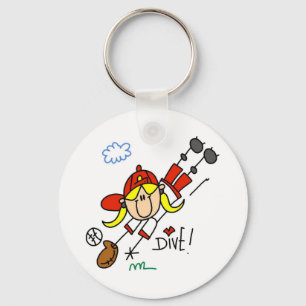 Porte-clés Chemises et Cadeaux de Baseball Féminin Plongeant