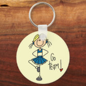 Porte-clés Chemises et cadeaux Pom-pom girl bleus (Recto)