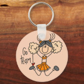 Porte-clés Chemises et cadeaux Pom-pom girl orange (Recto)