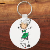 Porte-clés Chemises et cadeaux Pom-pom girl verts (Recto)
