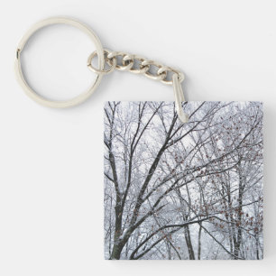Porte-clés Chêne couvert de neige