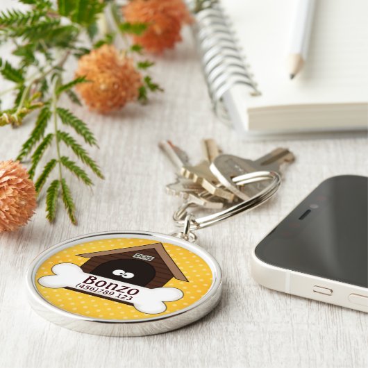 Porte-clés Chenil et étiquette d'identification de chien de (Côté)