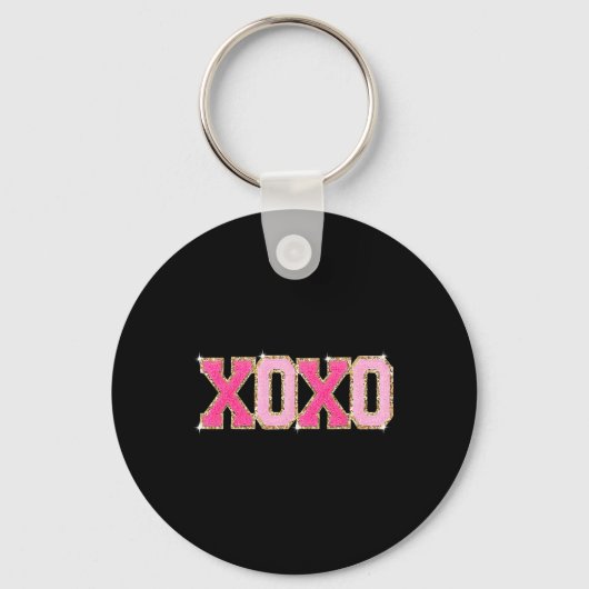 Porte-clés Chenille Patch Sparkling Xoxo Valentines Jour Coeu (Recto)
