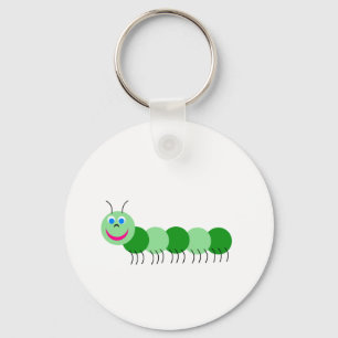 Porte-clés chenille verte