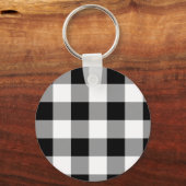 Porte-clés Chèque de bison noir et blanc (Recto)