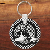 Porte-clés Chèque de style rétro couple scooter (Recto)