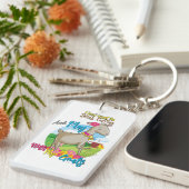 Porte-clés CHÈQUE | Je veux juste boire du café jouer avec de (Devant droit)