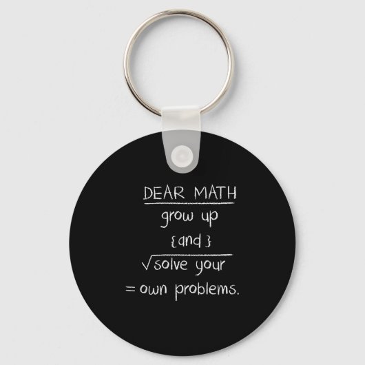 Porte-clés Cher Citation Amusante Math (Recto)