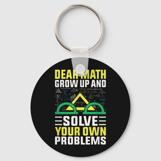 Porte-clés Cher Math Augmente Et Résoudre Vos Propres Problèm (Recto)