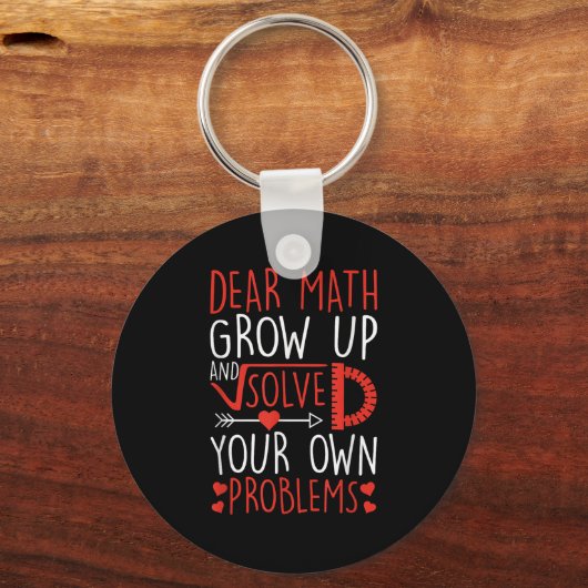 Porte-clés Cher Math Augmente Et Résoudre Vos Propres Problèm (Recto)