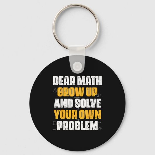 Porte-clés Cher Math Augmente Et Résoudre Votre Propre Problè (Recto)