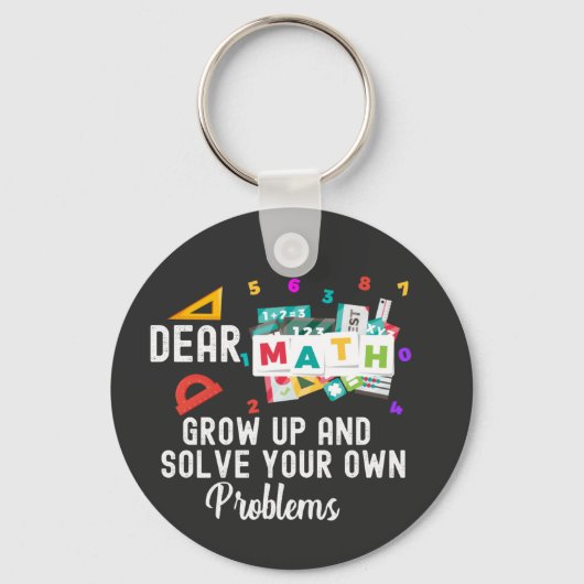 Porte-clés Cher Math grandir et résoudre vos propres problème (Recto)
