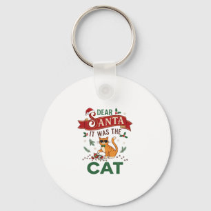 Porte-clés Cher Père Noël C'était Un Ornement De Noël Chat Or