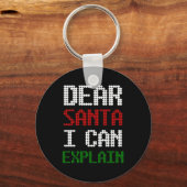 Porte-clés Cher Père Noël je peux expliquer Lettre drôle au P (Recto)