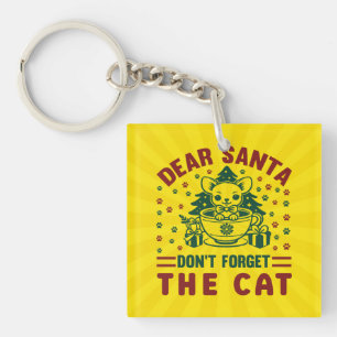 Porte-clés Cher Père Noël N'oubliez Pas Le Chat De Noël-68175