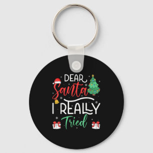 Porte-clés Cher Père Noël Vraiment Essayé Snowflake Présent C