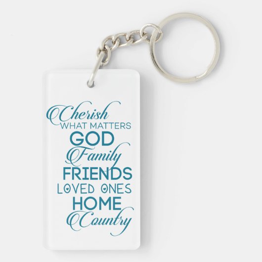 Porte-clés Chercher ce qui compte Turquoise (Dos)