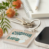 Porte-clés Cherish Life - Love & Kindness Art (Devant Droit)